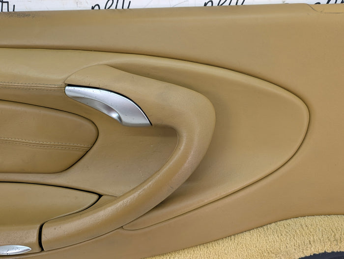 Porsche 996.2 911 Carrera 4 Cabriolet Convertible Left/Driver Side Front Interior Door Panel Savanna Beige Leather 99655532100/99655583300