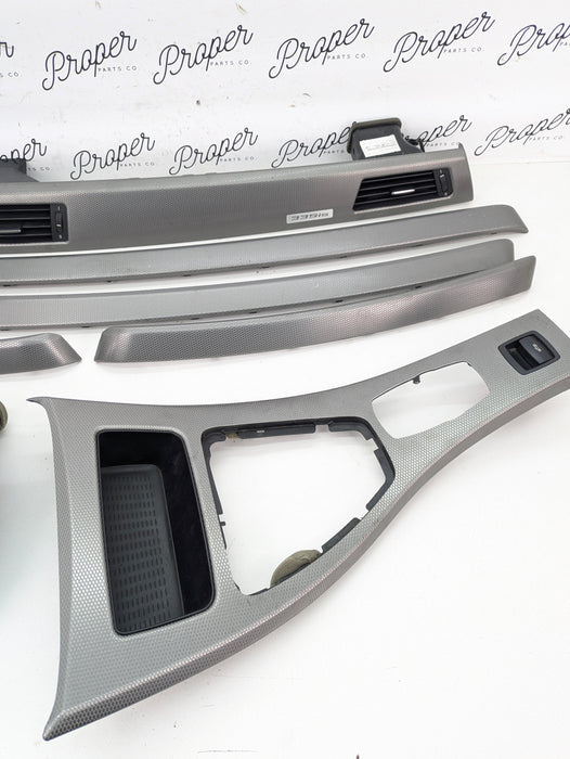 BMW E92 E93 M3 335is Coupe/Convertible Dark Glacier Silver Interior Dash Center Console Trim Set
