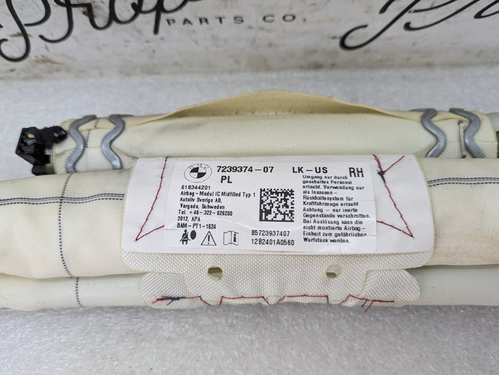 BMW F30 F80 335xi 340xi 330xi 328xi M3 Right/Passenger Side Curtain Roof Airbag 7239374