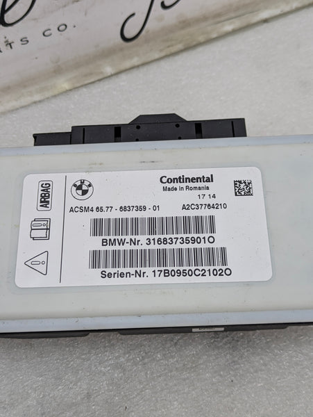 2018 BMW F32 430xi Dashboard Air Bag Control Module 6837359