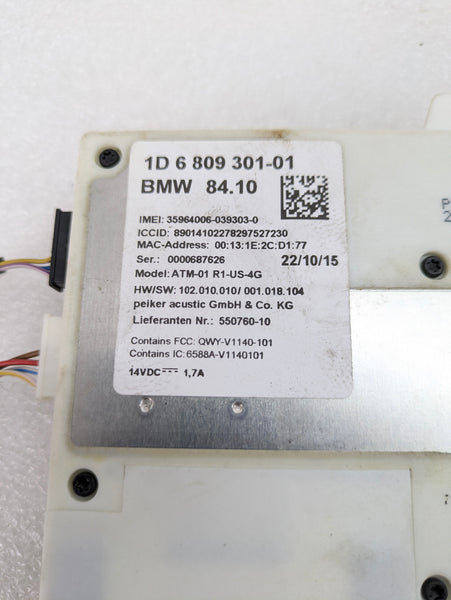 BMW F30 340xi Telematics Communication Control Uni Module 6809301/84101D6809301