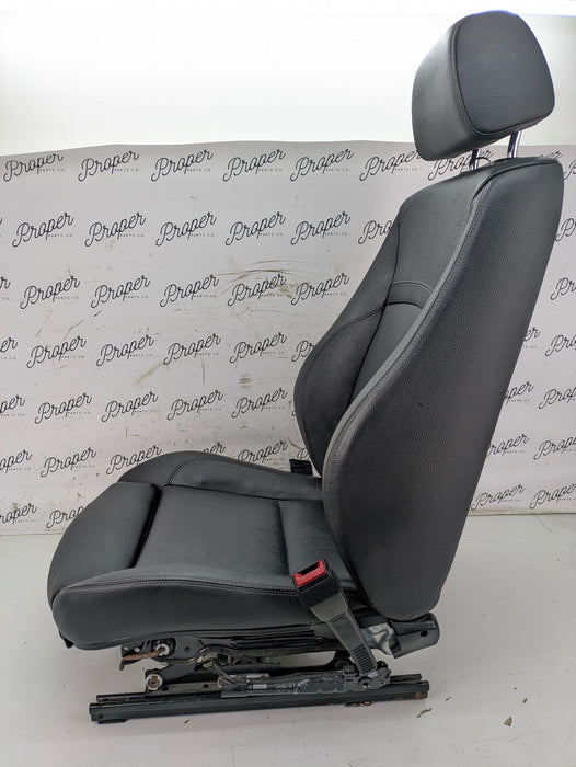 BMW E90 E91 3 Series Driver & Passenger Front Black Leather Sport Seats