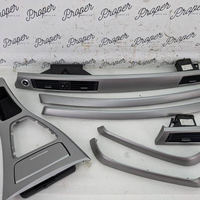 BMW E90 E91 325xi 335xi 330xi 328xi 323i Non-iDrive/Navigation Silver Interior Trim Set