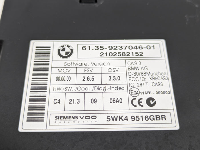 BMW E92 E90 E91 E93 3 Series Car Access System/CAS3 Module 9237046