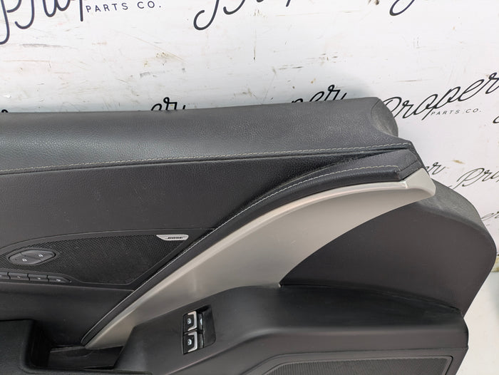 Chevrolet C7 Corvette Stingray Z51 Left/Driver Side Jet Black Leather Door Panel Card