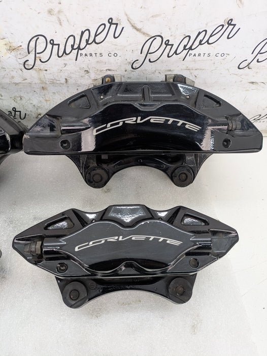 Chevrolet C7 Corvette Stringray Z51 Front & Rear Brembo Calipers Set Black 22847810/22847805/84089131/84089127