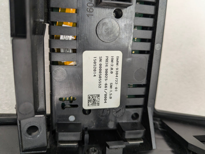 BMW F01 Rear Center Console Climate Control Heated Seat Switch 9304722