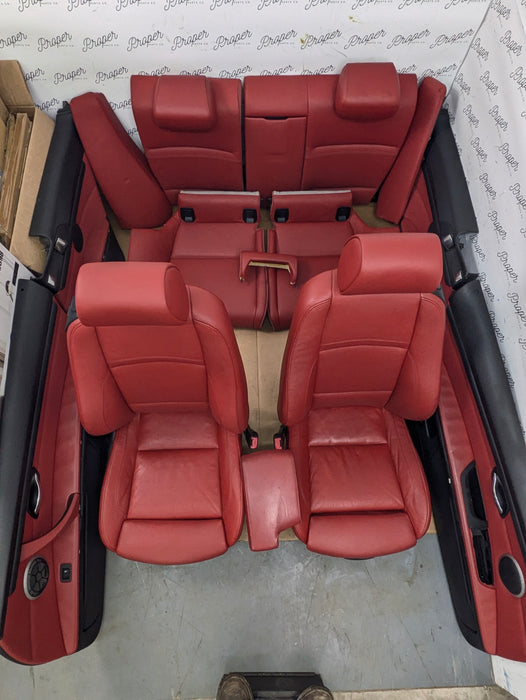BMW E92 M Sport Interior Seats Set Coral Red Leather 8695884/6970729/6970730/9168956/6962584/7119846/7119815