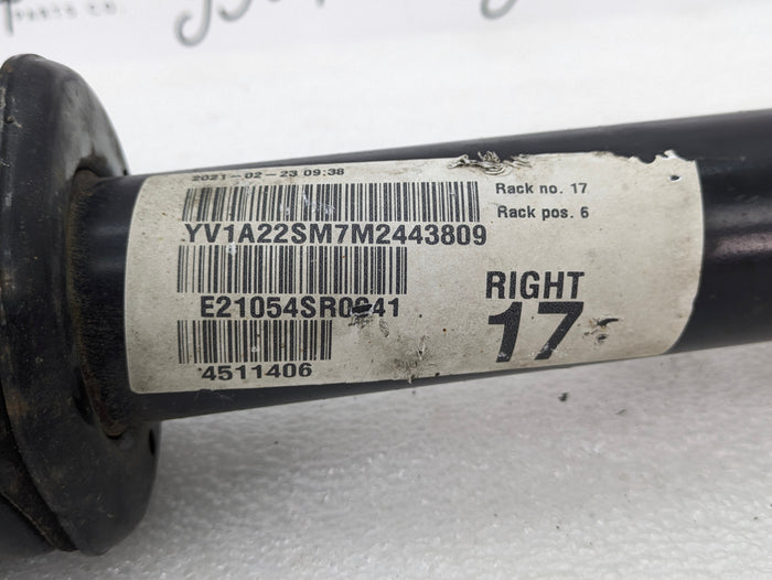2021 Volvo V60 T6 R-Design Right/Passenger Side Front Strut W/Coil Spring & Fork 31658475/31476123