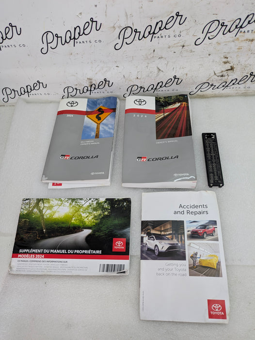 2024 Toyota GZEA14 GR Corolla Owner's Manuals & Fuse Box Trim Cover 01999-12S22/01999-12S23/82672-12650