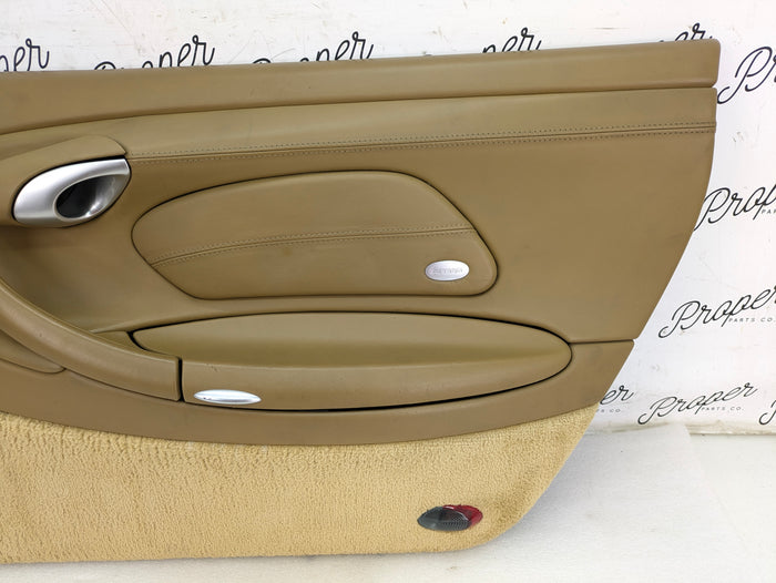 Porsche 996.2 911 Carrera 4 Cabriolet Convertible Right/Passenger Side Front Interior Door Panel Savanna Beige Leather 99655532201/99655583400