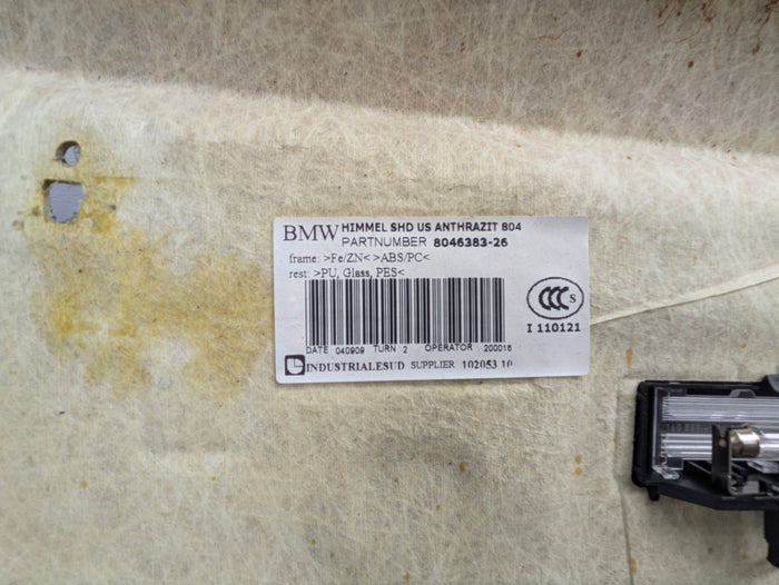 BMW E90 335xi 328xi Sedan Black Headliner Upper Interior Set	51448046413