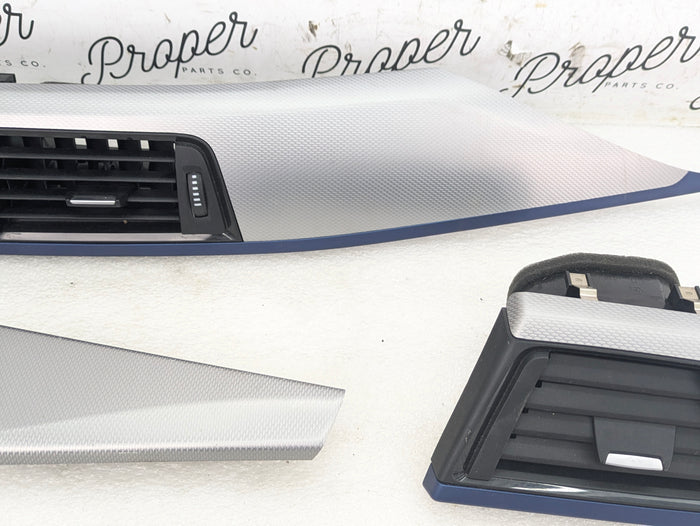 BMW F32 F33 435xi 428xi 440xi 430xi M Sport Aluminum Hexagon & Blue Interior Trim Set