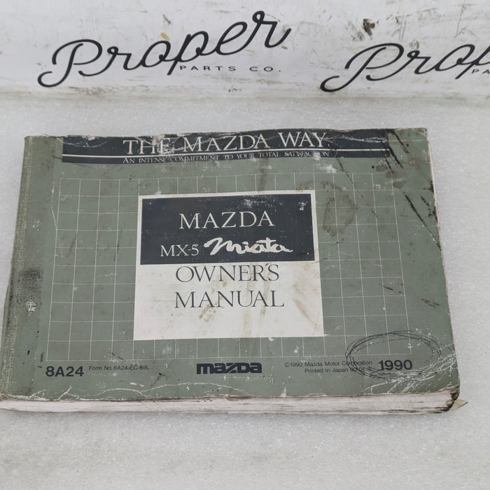 1990 Mazda NA MX-5 Miata Original Owners Manual 8A24-EC-89L