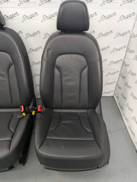 2018 Audi 8U Q3 Front Black Leather Seats Set Left Right Complete