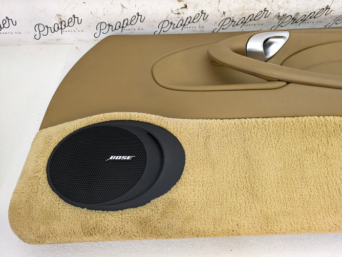Porsche 996.2 911 Carrera 4 Cabriolet Convertible Right/Passenger Side Front Interior Door Panel Savanna Beige Leather 99655532201/99655583400