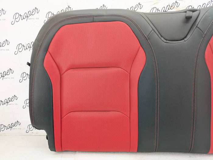 2018 Chevrolet 6th Gen Camaro 2SS Coupe 2nd Row Rear Upper Seat Back Cushion Leather Black & Adrenaline Red (H16)
