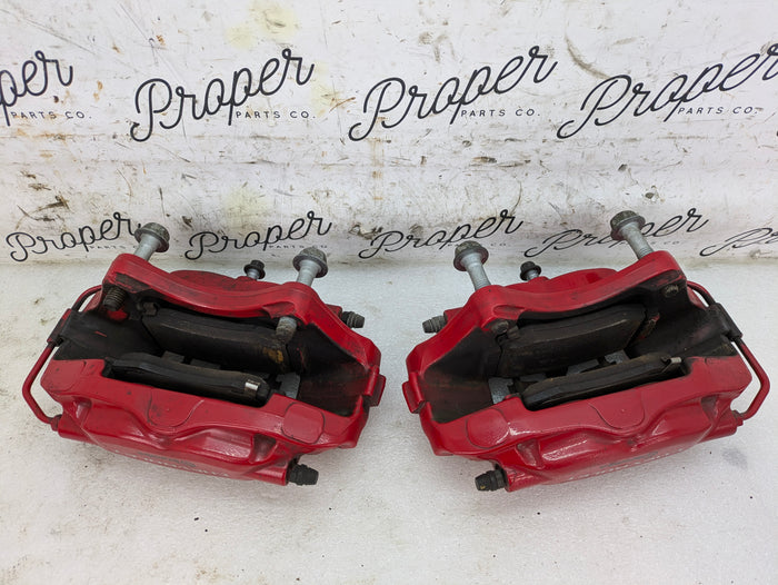 2015 Chevrolet 5th Gen Camaro 2SS Oem Brembo Rear Left & Right Brake Caliper Set Pair Red Performance Upgrade Kit 84300395