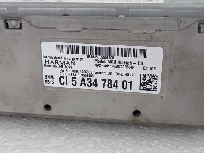 BMW G22 430ix Radio Navigation Audio Receiver MGU Headunit 65125A34784