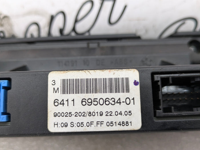 BMW E60 E61 E63 E64 530xi M5 540xi 525xi Air Conditioning AC Climate Control Switch Panel 6950634