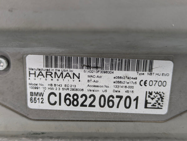 BMW F36 F30 F31 F32 F33 F34 4 & 3 Series iDrive Navigation NBT EVO Headunit CD Player Radio 6822067