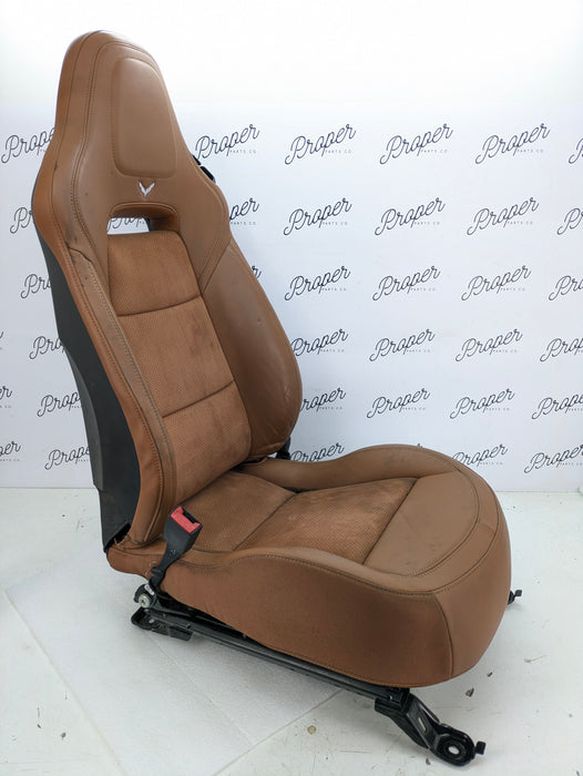 Chevrolet C7 Corvette Stingray 3LT Left/Driver Side GT Napa Leather Heated & Vented Seat Kalahari Brown (346) *DAMAGED*