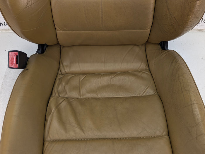 Porsche 996.2 911 Carrera 4 Front Left/Right Seats Savanna Beige Leather W/Porsche Crest