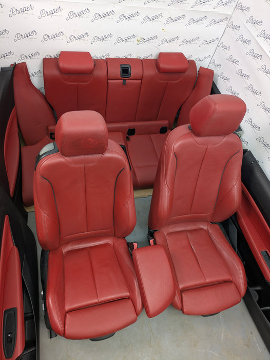 BMW F22 228xi M235xi 230xi M240xi M Sport Coral Red Dakota Leather Interior Seat & Door Panel Set *NOTE*