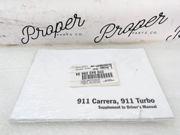 Porsche 996.2 911 Carrera 4/Turbo Supplement to Driver's Owner's Manual 00004320634