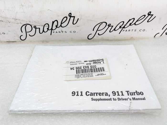 Porsche 996.2 911 Carrera 4/Turbo Supplement to Driver's Owner's Manual 00004320634