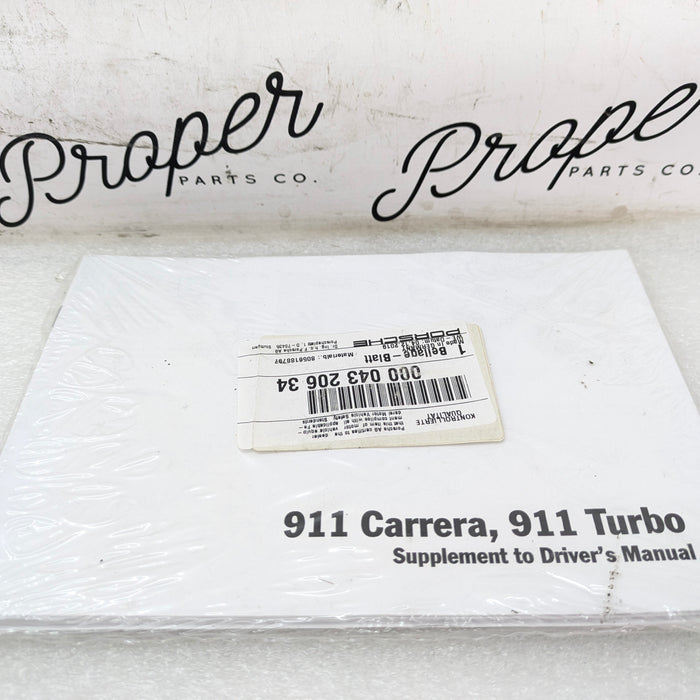 Porsche 996.2 911 Carrera 4/Turbo Supplement to Driver's Owner's Manual 00004320634