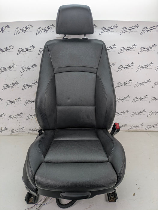 BMW E90 E91 3 Series Driver & Passenger Front Black Leather Sport Seats