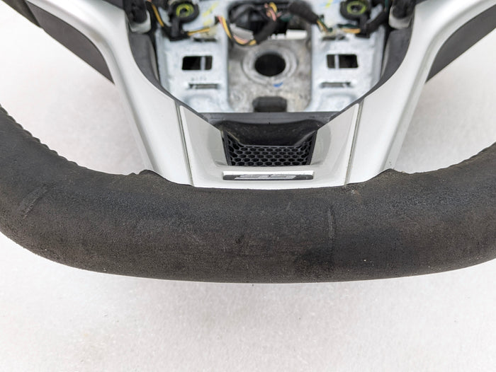 2015 Chevrolet 5th Gen Camaro 2SS Manual Flat Bottom Suede/Alcantara Steering Wheel W/Control Buttons 22925461 *DAMAGED*