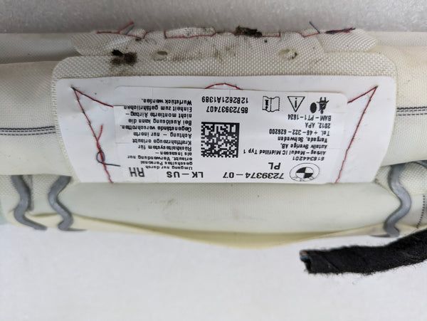 BMW F30 F80 335xi 340xi 330xi 328xi M3 Right/Passenger Side Roof Curtain Airbag 7239374