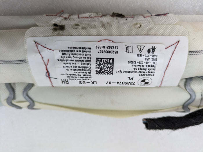 BMW F30 F80 335xi 340xi 330xi 328xi M3 Right/Passenger Side Roof Curtain Airbag 7239374