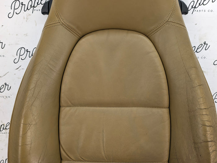 Porsche 996.2 911 Carrera 4 Front Left/Right Seats Savanna Beige Leather W/Porsche Crest