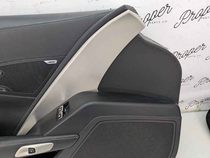 Chevrolet C7 Corvette Stingray Z51 Left/Driver Side Jet Black Leather Door Panel Card