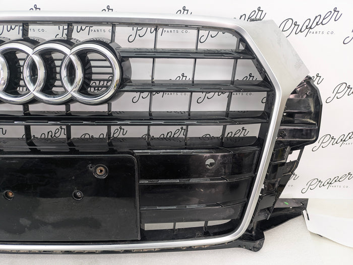 2016-2018 Audi 8U Q3 Facelift Front Center Bumper Grille Black & Chrome 8U0853653M
