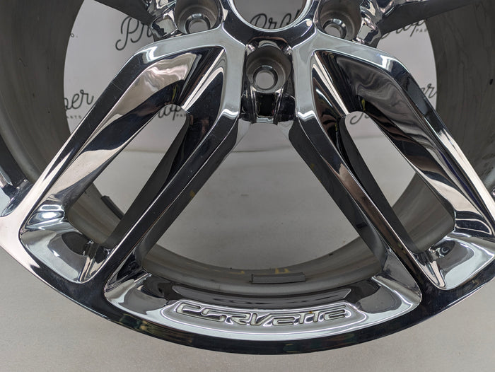 Chevrolet C7 Corvette Stingray Rear Wheel Rim Chrome Split 5-Spoke 20
