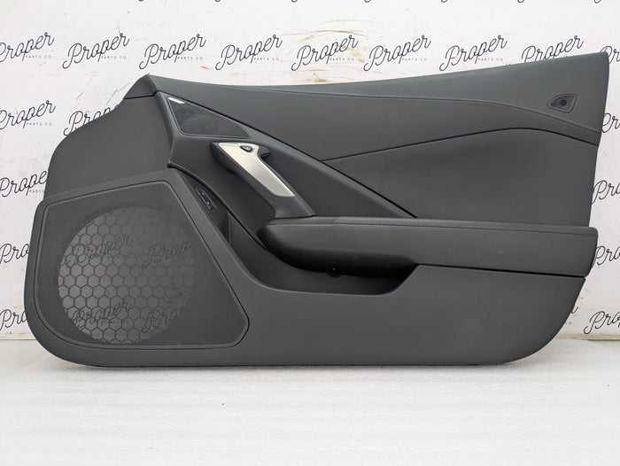 Chevrolet C7 Corvette Stingray Z51 Right/Passenger Side Jet Black Leather Door Panel Card