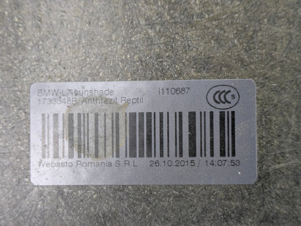 BMW F30 340xi Msport Upper Sunroof Slider ~ Schwartz ~ 7309638/1733348B