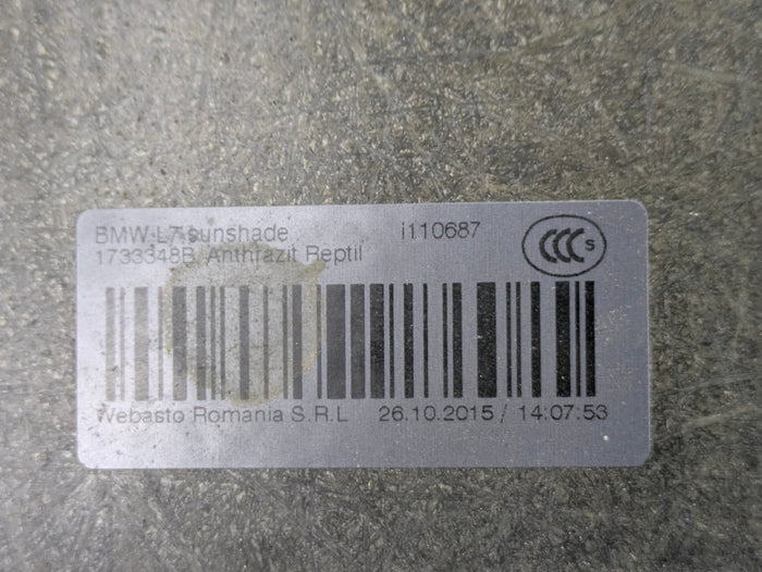 BMW F30 340xi Msport Upper Sunroof Slider ~ Schwartz ~ 7309638/1733348B