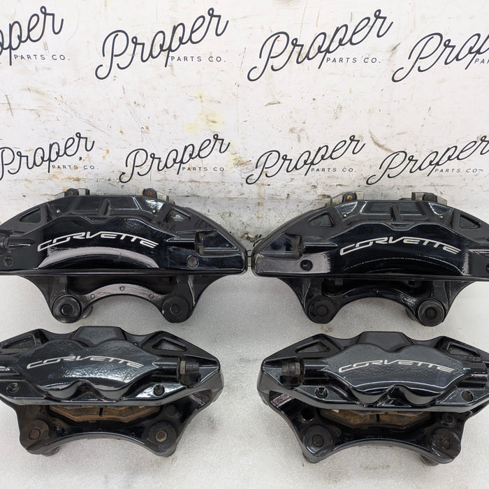 Chevrolet C7 Corvette Stringray Z51 Front & Rear Brembo Calipers Set Black 22847810/22847805/84089131/84089127