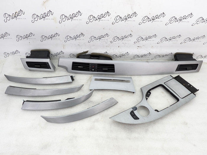 BMW E60 E61 M5 550i 535xi 530xi 525xi Aluminum Shadow Interior Console Door Vent Trim Set