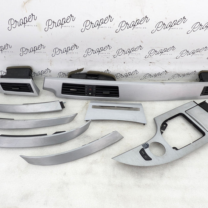 BMW E60 E61 M5 550i 535xi 530xi 525xi Aluminum Shadow Interior Console Door Vent Trim Set