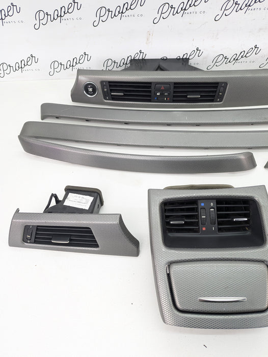 BMW E92 E93 M3 335is Coupe/Convertible Dark Glacier Silver Interior Dash Center Console Trim Set