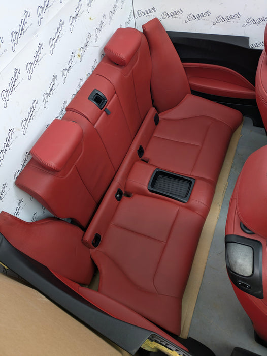BMW F22 228xi M235xi 230xi M240xi M Sport Coral Red Dakota Leather Interior Seat & Door Panel Set *NOTE*