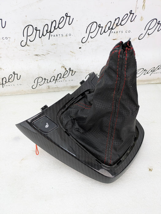 Hyundai BK1/BK2 Genesis Coupe Automatic Shifter Trim & Shift Boot Carbon Fiber 84650-2M000 *Damage*