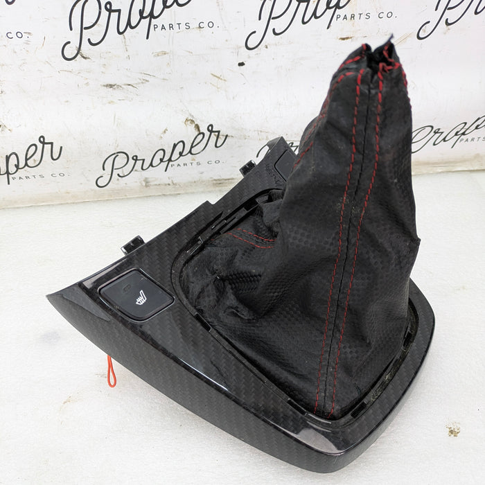 Hyundai BK1/BK2 Genesis Coupe Automatic Shifter Trim & Shift Boot Carbon Fiber 84650-2M000 *Damage*