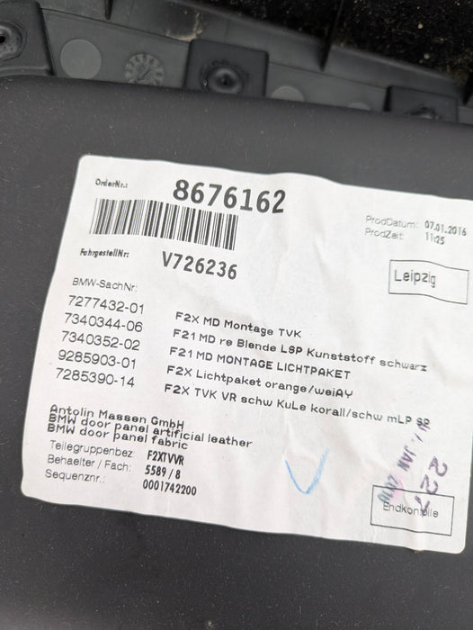 BMW F22 228xi M235xi 230xi M240xi M Sport Coral Red Dakota Leather Interior Seat & Door Panel Set *NOTE*